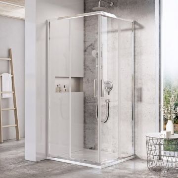 Душевой уголок Ravak Blix Slim 80x80 BLSRV2-80 профиль хром, стекло прозрачное