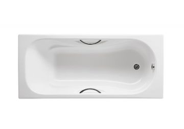 Ванна чугунная Roca MALIBU 170х75, противоскользящее покрытие, с отверстиями для ручек
