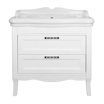 Комплект Тумба Azario CAROLINA 90/2 900х870х540 напольная с раковиной Victorian 90 патина белая (CS00089994)