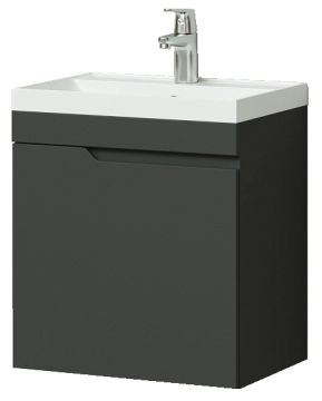Комплект тумба Итана Alexa 50 (493х343х570) подвесная, с раковиной Clarissa 50, левый, графит (CS00080611)
