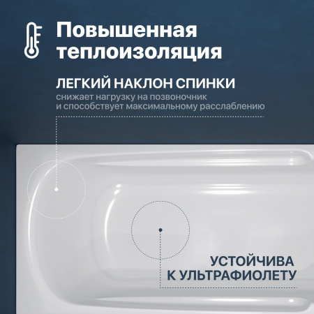Акриловая ванна DIWO Ростов 170x70 см, с ножками