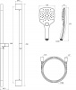 Душевой гарнитур Ravak Chrome 921.00, со штангой 70 см, со шлангом 150 см, с душевой лейкой Air, хром (X07S002)