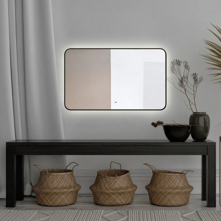 Зеркало AZARIO INCANTO 600х1000 бесконтактный сенсорный выключатель, подсветка с диммером, цвет черный (LED-00002538)