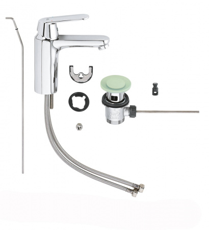 Смеситель для раковины GROHE Eurosmart Cosmopolitan с донным клапаном, средний излив, хром (23325000)