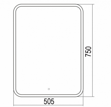 Зеркало AZARIO Стив 505х750 сенсорный выключатель с функцией диммера (LED-00002582)