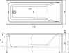 Комплект Акриловая ванна STWORKI Стокгольм 175x75 см, с каркасом + Стойка Осло