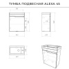 Комплект тумба Итана Alexa 45 (455х250х570) подвесная, с раковиной Фостер 45, левый, графит (CS00080609)