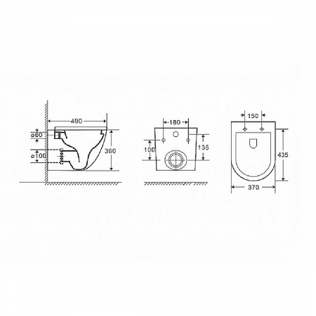 Сет инсталляция Alсa AM101/1120-4:1 RU M578-0001 + унитаз Grado AZ-0046 чёрный матовый с сиденьем ми
