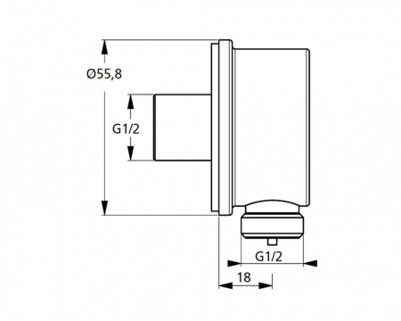 Подключение для душевого шланга Ideal Standard Idealrain L1 B9448AA 1/2"х1/2" для встраиваемых смесителей