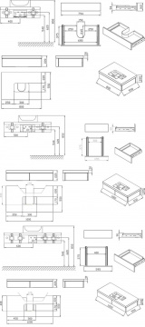 Шкаф под раковину Ravak Formy SD, 80*55*22 см, подвесной, дуб  (X000001032)