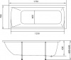 Акриловая ванна STWORKI Эстерсунд 175x70 см, с ножками