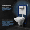 Комплект Унитаз подвесной DIWO Сочи 7508N003-0079 безободковая + Крышка Yakut 0344 с микролифтом + Инсталляция + Кнопка 7311 хром матовый