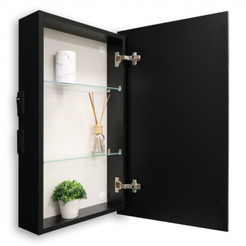 Зеркало-шкаф AZARIO Hamburg-BLACK 462х148х762 с подсветкой, механический выключатель, черный (LED-00002669)