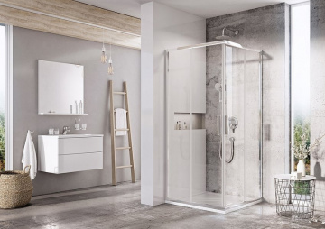 Душевой уголок Ravak Blix Slim 80x80 BLSRV2-80 профиль хром, стекло прозрачное