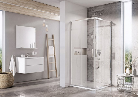 Душевой уголок Ravak Blix Slim 80x80 BLSRV2-80 профиль хром, стекло прозрачное