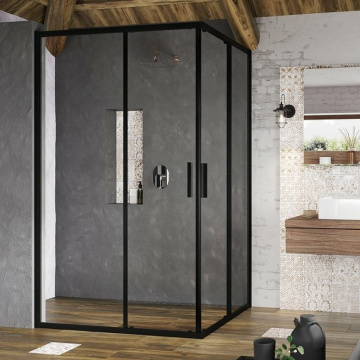 Душевая дверь Ravak Blix Slim BLSRV2K-120 стекло Transparent, профиль Черный матовый (X1XMG0300Z1)