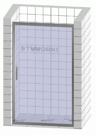 Душевая дверь в нишу STWORKI Стокгольм 110 см профиль хром матовый, стекло матовое, раздвижная