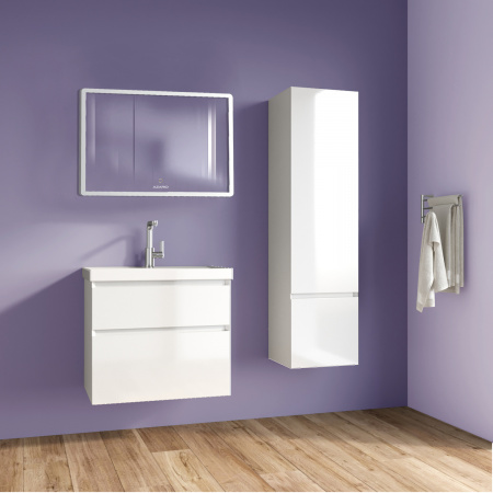 Комплект тумба Azario Velluto 80 800х450х660 подвесная, с раковиной Slim 80, белый матовый (CS00088603)