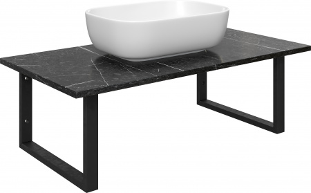 Столешница с раковиной DIWO Элиста 100 чёрный мрамор, с раковиной Moduo 50 Square