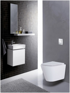 Сет 3 в 1 инсталляция Grohe Rapid SL с клавишей смыва + подвесной унитаз Azario Teramo c быстросъемным сиденьем микролифт (38772001+AZ-0053)