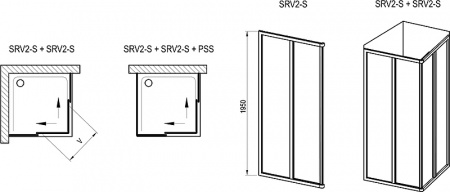 Душевая дверь Ravak Supernova SRV2-90 195 S стекло Grape, профиль Белый (14V701O2ZG)
