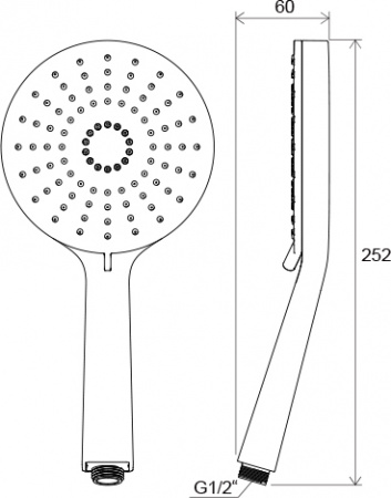 Душевая лейка Ravak Flat XXL, 3 режима, диаметр 140 мм (X07P344)