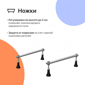 Акриловая ванна DIWO Кострома 150x70 см, с ножками