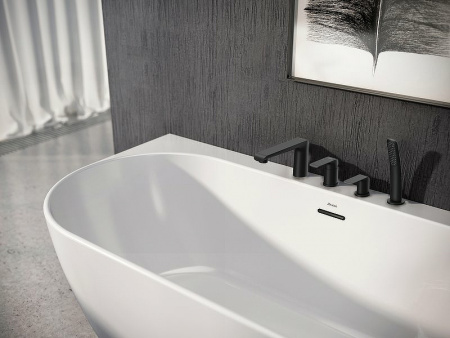 Смеситель на борт ванны Ravak Flat FL 026.20 керамический картридж, черный матовый (X070176)