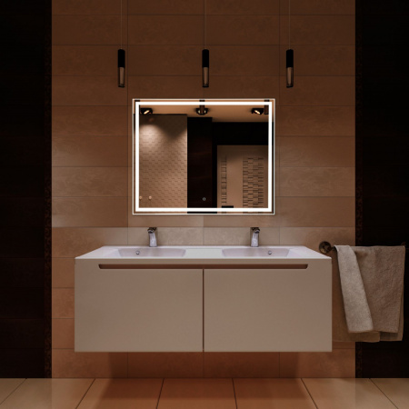 Зеркало AZARIO Ливия-7 1000х800 c подсветкой и диммером, сенсор выкл+Bluethooth (LED-00002253)