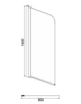 Шторка для ванны Azario MERRIT 800х1400, прозрачное стекло 5 мм, покрытие EASY CLEAN, цвет профиля черный (AZ-NF6211 800 BLACK)
