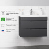 Комплект тумба Итана Sky 70 (699х448х560) подвесная, с раковиной Clarissa 70, графит (CS00091540)