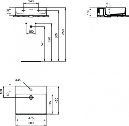Раковина-чаша Ideal Standard Extra 50 Евробелая (T372601)