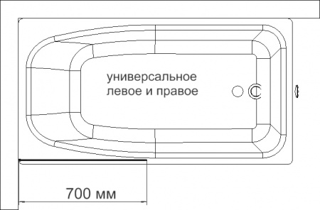 Шторка на ванну DIWO Ростов 4GW012 неподвижная, 70x150, черная матовая