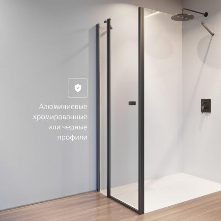 Душевое ограждение Roca Capital фронтальная панель с распашной дверью на профиле 100x195, черный (M4610016M)
