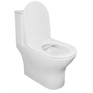 Унитаз-моноблок AZARIO Terni 670x350x760 горизонтальный слив, быстросъемное сиденье микролифт (AZ-8618)