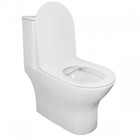 Унитаз-моноблок AZARIO Terni 670x350x760 горизонтальный слив, быстросъемное сиденье микролифт (AZ-8618)