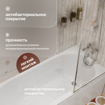 Акриловая ванна STWORKI Хальмстад 170x75 см, с каркасом