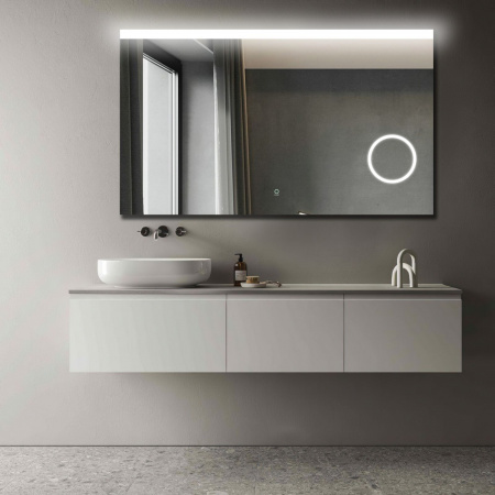 Зеркало AZARIO Grace 1000х700 с подсветкой, сенсорный выключатель с функцией диммера, увеличительное зеркало (AZ-Z-027CS)
