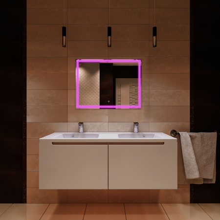 Зеркало AZARIO Livia-RGB 800х600 сенсорный выключатель с функцией диммера, мульти-цвет (LED-00002638)