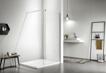 Душевая перегородка Azario CHICAGO Walk-in 900x1950 прозрачное стекло 8 мм, покрытие EASY CLEAN, цвет профиля серебро (AZ-NAR6310 900)