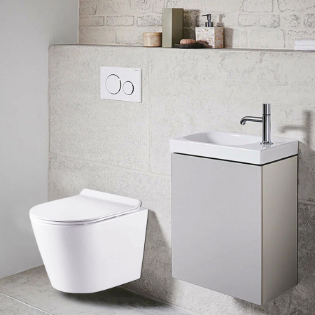 Унитаз подвесной AZARIO FONTI 535x365x310 безободковый, в комплекте с сиденьем микролифт, белый (AZ-402W)