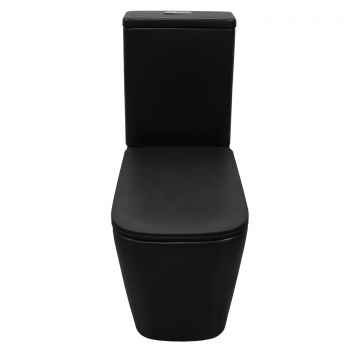 Унитаз-компакт Azario Black King 370х640х810 безободковый, с быстросъемным сиденьем микролифт, черный матовый (AZ-8303D)