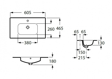 Раковина Roca VICTORIA  UNIK 600 мм (7.3278.2.100.Y)