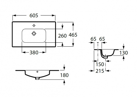 Раковина Roca VICTORIA  UNIK 600 мм (7.3278.2.100.Y)