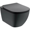 Промо-комплект Ideal Standard TESI silk black инсталляция с подвесным унитазом и крышкой микролифт, цвет черный матовый + кнопка смыва двойная, ченая в подарок (T3868V3/123A6)