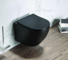 Унитаз подвесной Azario Grado 490х370х370 безободковый, в комплекте с сидением микролифт, черный матовый (AZ-0046-MB SP)
