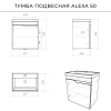 Комплект тумба Итана Alexa 50 (493х343х570) подвесная, с раковиной Clarissa 50, левый, графит (CS00080611)