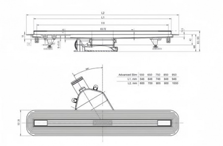 Душевой лоток Bettoserb Advanced Slim 750 13600034