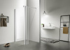 Душевая перегородка Azario CHICAGO 1400х1950 прозрачное стекло 8 мм, покрытие EASY CLEAN, подвижная доп.перегородка 50 см, цвет профиля серебро (AZ-NAR6321 1400)
