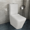 Унитаз-компакт Azario Quadro 605x340x810 напольный, смыв "Торнадо", безободковый с сидением микролифт и арматурой, белый (AZ-2175 UQ1)